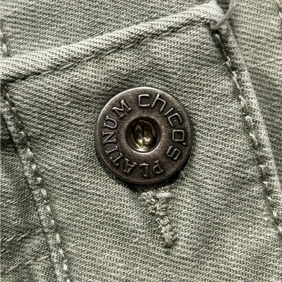 Chico’s Platinum denim jeans in an olive/grey color - Picture 6 of 10